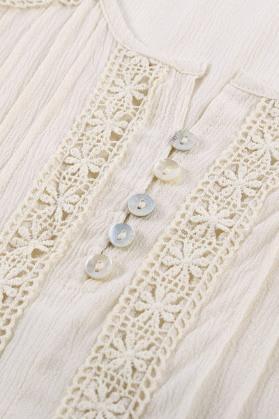 V-Neck Button Short-Sleeved T-Shirt