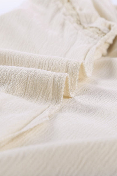 V-Neck Button Short-Sleeved T-Shirt