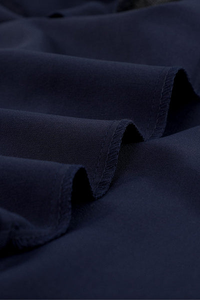 V-neck Long-sleeved Chiffon Solid Blouse - Drop Shoulder - Closed - Shirt