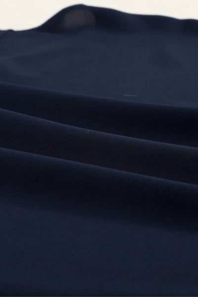 V-neck Long-sleeved Chiffon Solid Blouse - Drop Shoulder - Closed - Shirt
