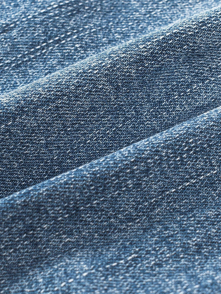 Women's Heart Print Distressed Patchwork Straight Leg Denim