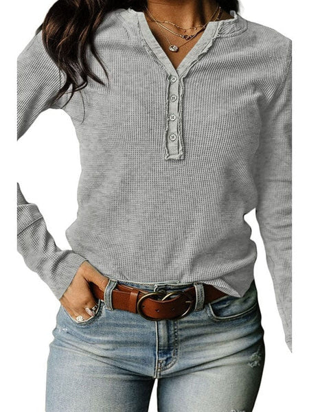 Women's Versatile Fashion Waffle Pullover For Trendy Women