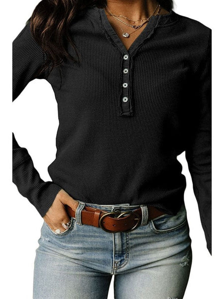 Women's Versatile Fashion Waffle Pullover For Trendy Women