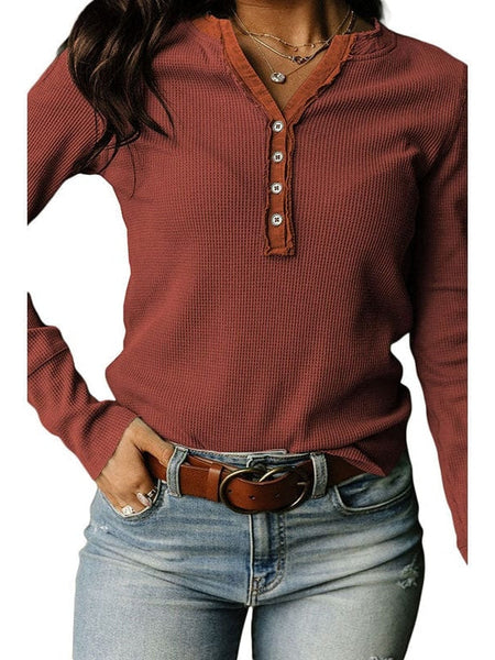 Women's Versatile Fashion Waffle Pullover For Trendy Women