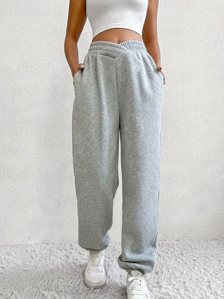 Versatile Women's Solid Loose Jogger Sweatpants for Fall & Winter
