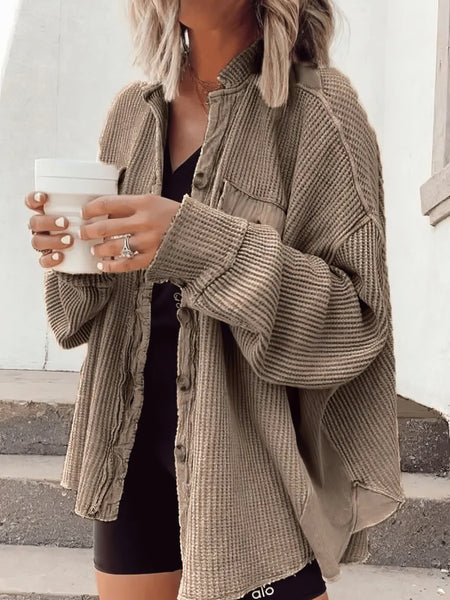 Women's Open-Front Cable Knit Longline Cardigan Coat