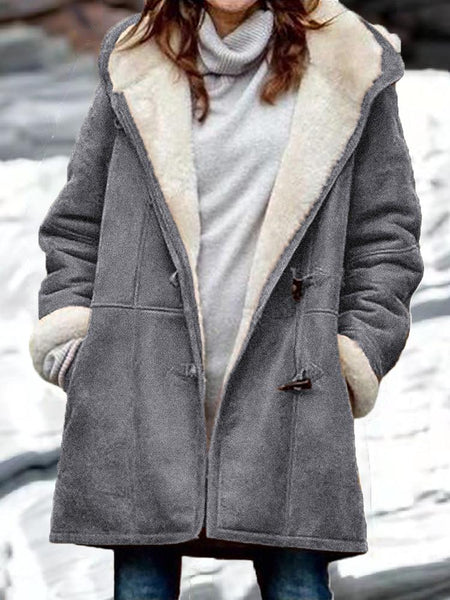 Faux Fur-Trimmed Denim Coat