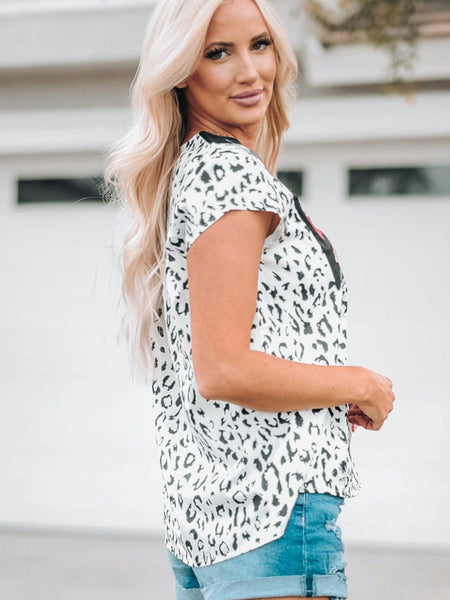 Wild Blossom V-Neck Shift Blouse