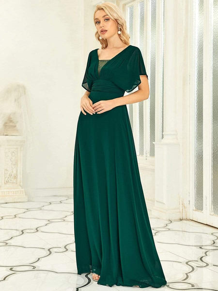 Women's A-Line Empire Waist Maxi Chiffon Evening Dress