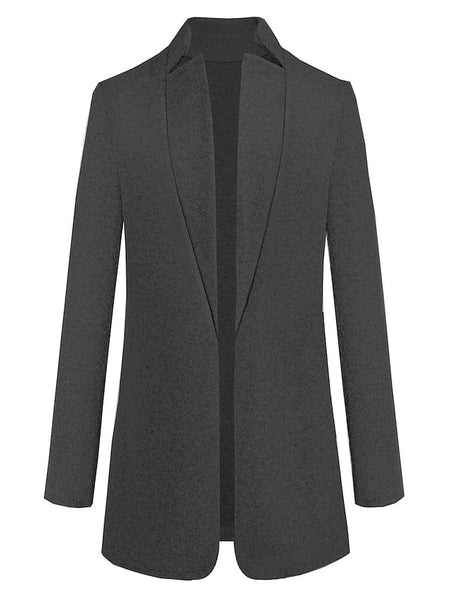 Women's Black Blue Gray Long Coat for Casual Daily and Valentine's Day with practical styling and dependable silhouette control.