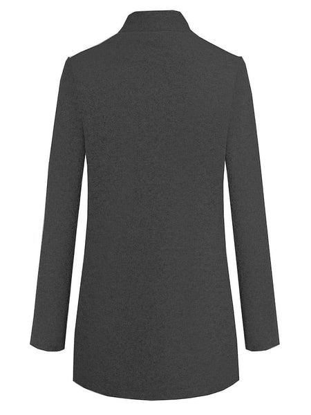 Women's Black Blue Gray Long Coat for Casual Daily and Valentine's Day with practical styling and dependable silhouette control.