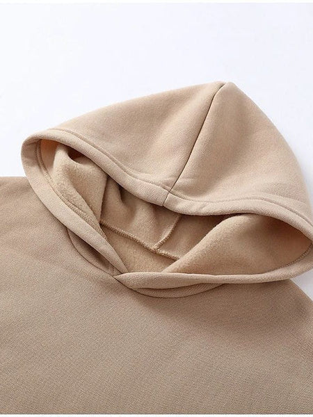 Women's Camel Almond Light Brown 2-Piece Winter Tracksuit Sweatsuit for Fitness and Running