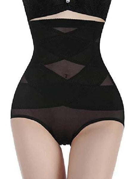 Women's High Waist Mesh Hip Lift Tights Shorts in Classic Black Color for All Seasons