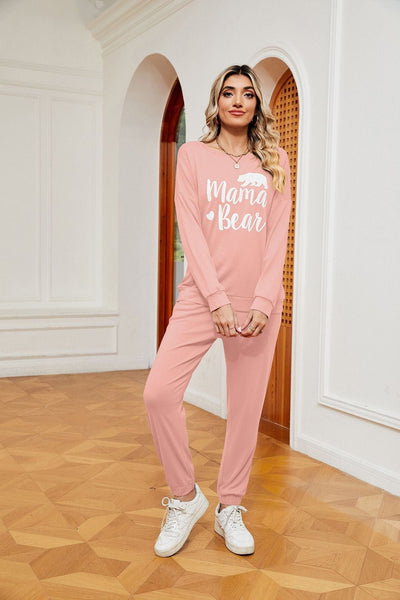 Women's printed long-sleeved casual loose suit