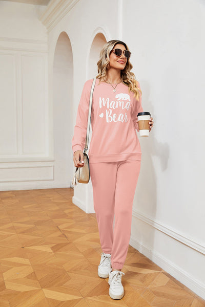 Women's printed long-sleeved casual loose suit