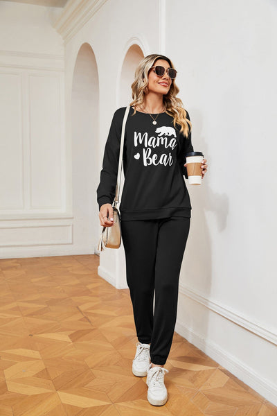 Women's printed long-sleeved casual loose suit