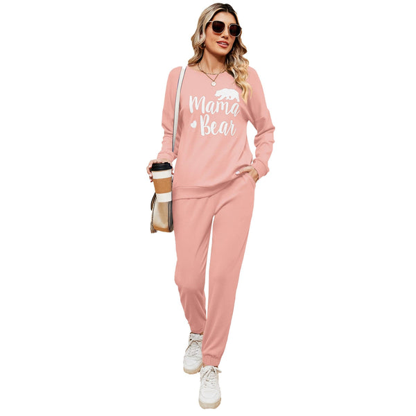 Women's printed long-sleeved casual loose suit