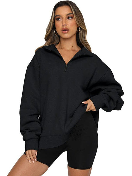 Women's Stylish Zip-Up Sweatshirt and Solid Sweatpants Two-Piece Set with practical styling and dependable silhouette control.