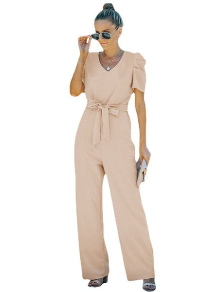 Solid Color One Shoulder Sleeveless Jumpsuit with practical styling and dependable silhouette control.