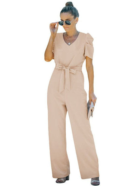 Solid Color One Shoulder Sleeveless Jumpsuit with practical styling and dependable silhouette control.