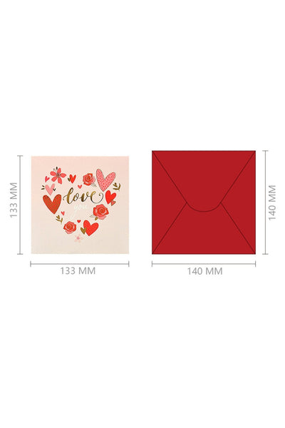 Women's 3D Pop-Up Heart Valentine's Card with Gold Foil Details