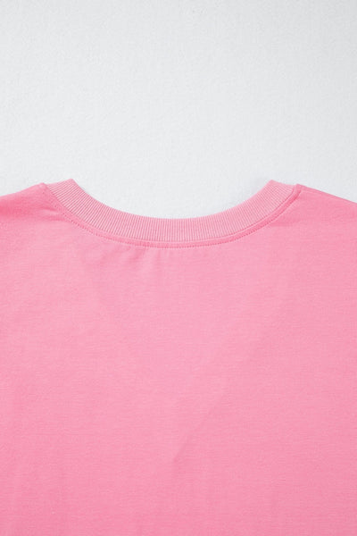 Women's Bonbon V-Neck Puff Sleeve Blouse in Vibrant Peony
