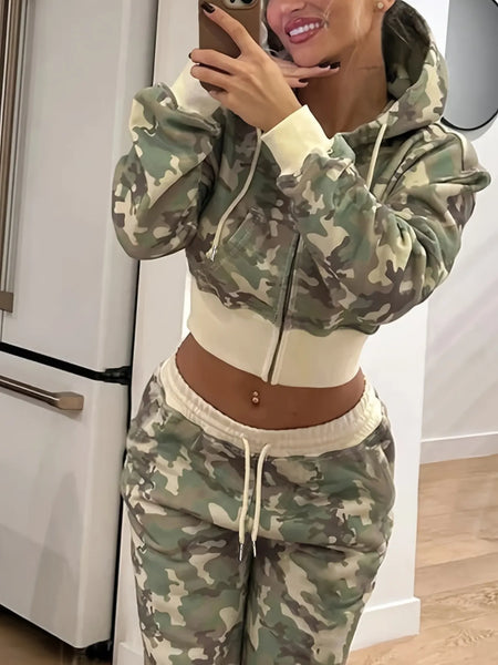 Women's Camouflage Two-Piece Set