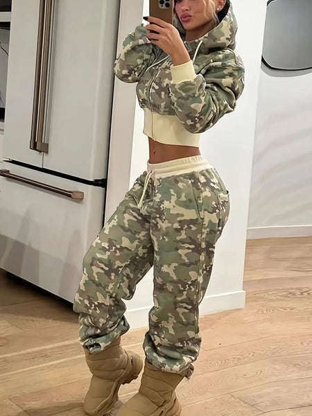Women's Camouflage Two-Piece Set