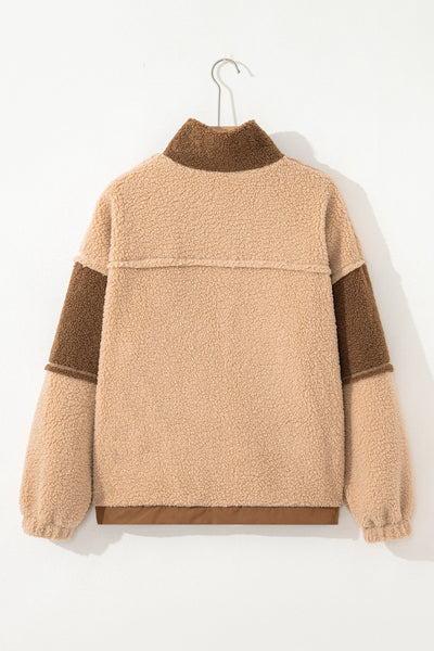 Women's Color Block Sherpa Half-Snap Pullover in Straw and Olive with practical styling and dependable silhouette control.