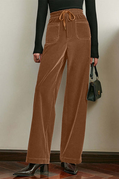 Women's Cozy High-Waisted Fleece Pants for Women - Loose Fit, Drawstring, Perfect for Casual Wear and Ultimate Comfort
