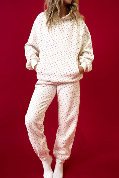 Women's Ditsy Floral Hoodie and Jogger Loungewear Set