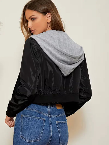 Women's Drawstring Hooded Jacket