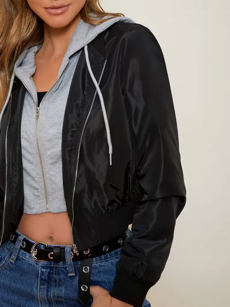Women's Drawstring Hooded Jacket
