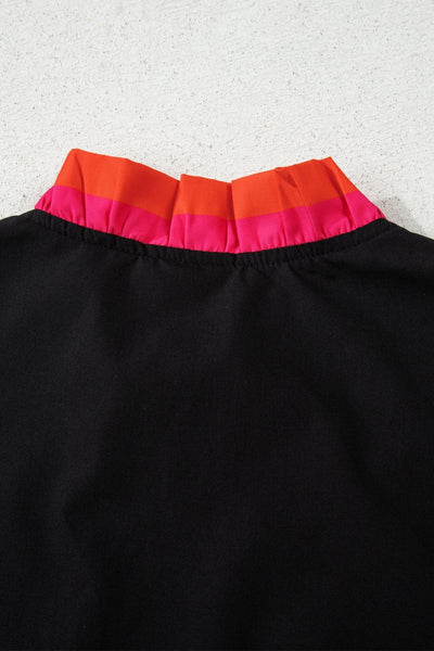 Women's Elegant Women's Black Long Sleeve Blouse - Chic Casual Top with Comfortable Fit for Versatile Everyday Style