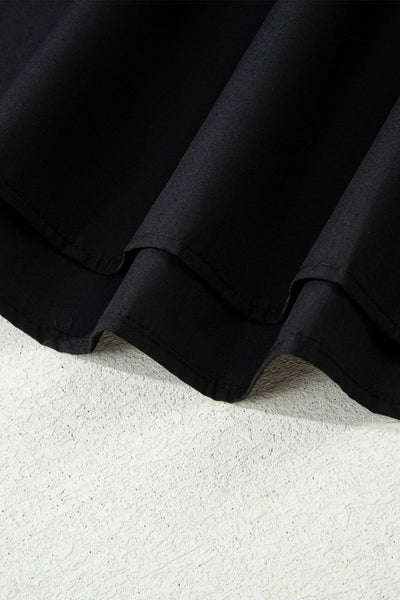 Women's Elegant Women's Black Long Sleeve Blouse - Chic Casual Top with Comfortable Fit for Versatile Everyday Style