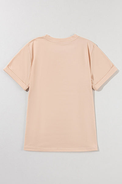 Women's Embellished Mallard Sequin Graphic Tee in Sand Khaki