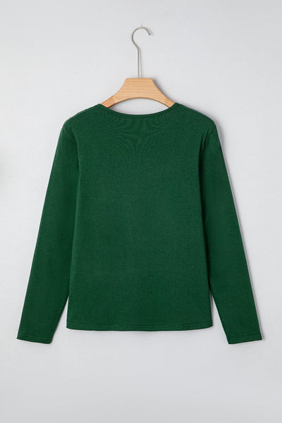 Women's Evergreen Asymmetric Pleated Long Sleeve Top