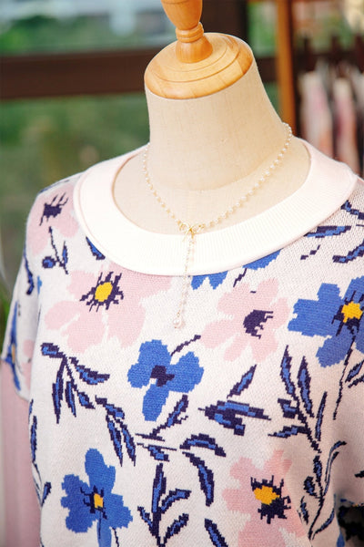 Women's Floral Patchwork Viscose-Blend Oversized Knit Sweater