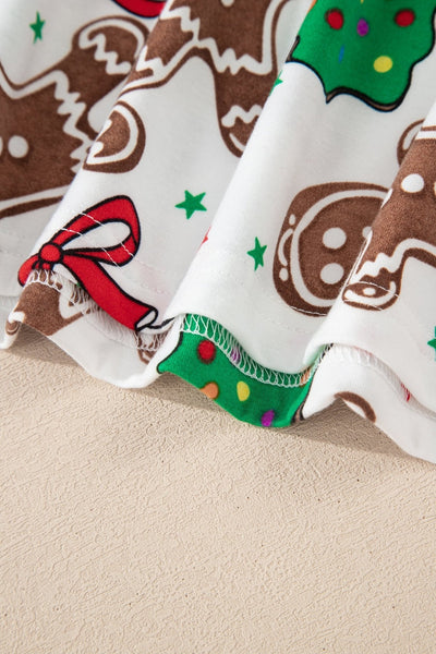 Women's Gingerbread and Tree Print Christmas Lounge Set with Red Trim with practical styling and dependable silhouette control.