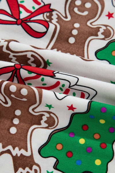 Women's Gingerbread and Tree Print Christmas Lounge Set with Red Trim with practical styling and dependable silhouette control.