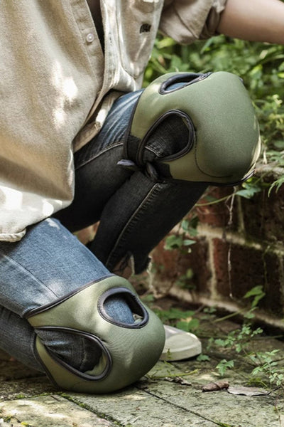 Women's Guacamole Green Cushioned Gardening Knee Pads with Velcro Straps