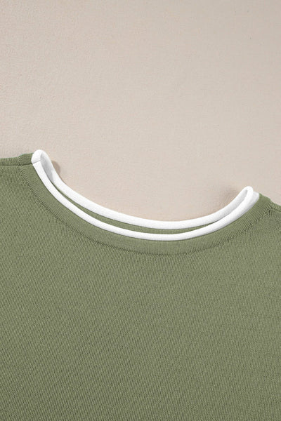 Women's Guacamole Green Knit Wide-Leg Two-Piece Lounge Set