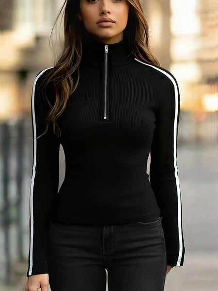 Women's Half-Zip Pullover T-Shirt