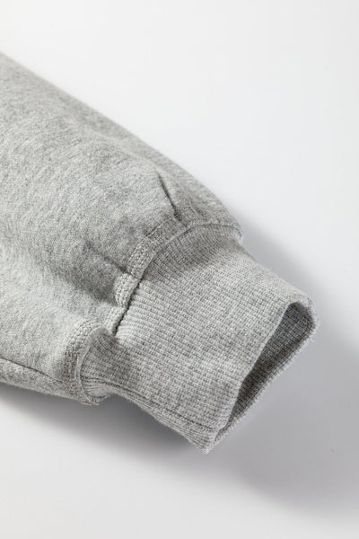 Women's Heather Gray Ruffle Shoulder Hoodie Sweatshirt