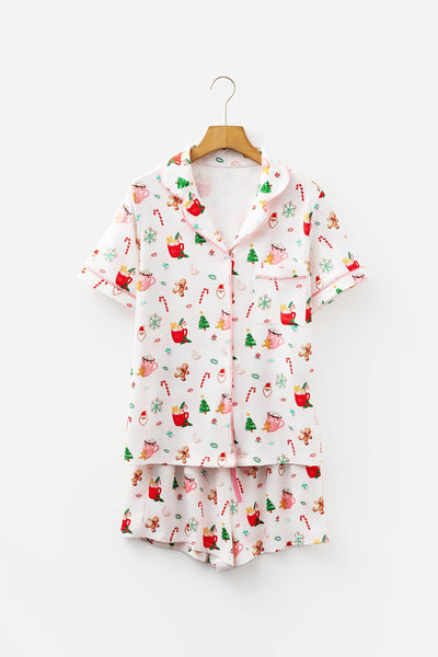 Women's Holiday Whimsy Pajama Set: Collared Short and Top Duo with practical styling and dependable silhouette control.