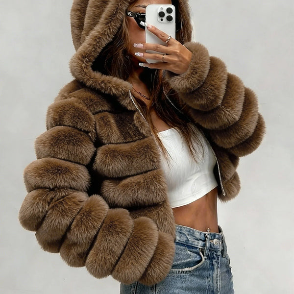 Women's Hooded Plush Jacket