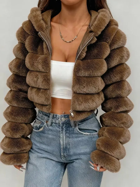Women's Hooded Plush Jacket