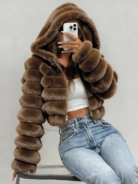 Women's Hooded Plush Jacket