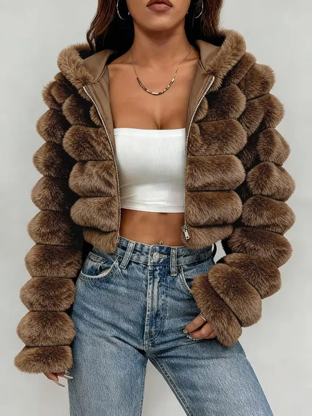 Women's Hooded Plush Jacket