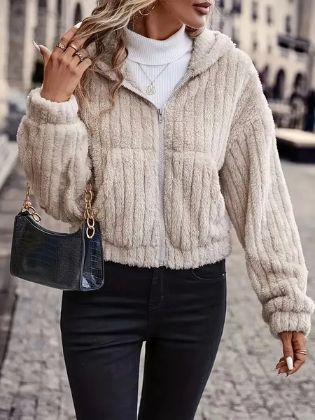 Women's Hooded Plush Winter Jacket